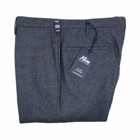 Pantaloni Rota lana quadretti azzurri