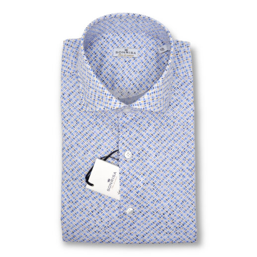 Sonrisa geometric patterned light blue shirt