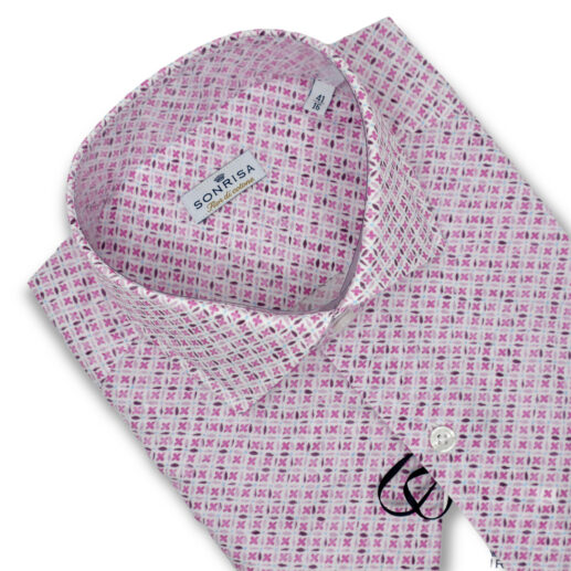Sonrisa geometric patterned pink shirt