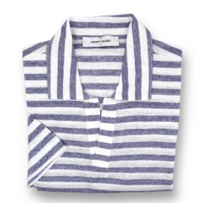 White blue Gran Sasso striped polo shirt