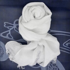 Aire white linen scarf