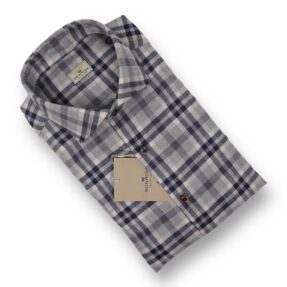 Sonrisa flannel gray blue checks shirt