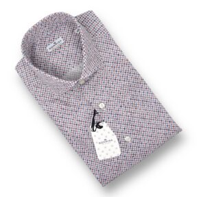 Camicia Sonrisa fantasia puzzle rossi blu