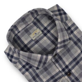 Sonrisa flannel gray blue checks shirt