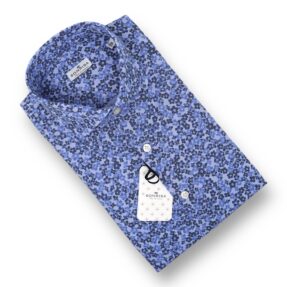 Camicia Sonrisa fantasia fiori azzurri blu