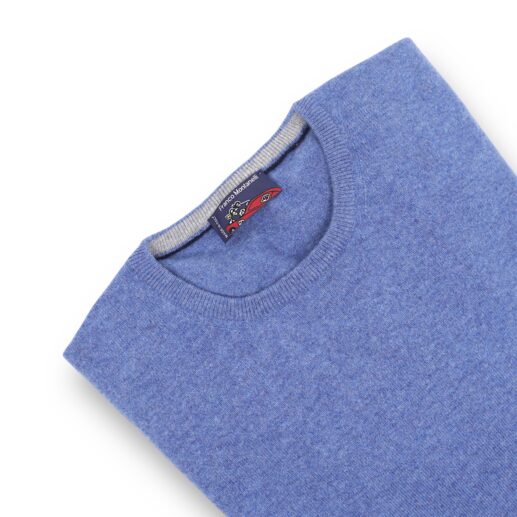 Girocollo cashmere Franco Montanelli azzurro