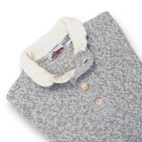 Gray Men's Melange Buttons Sweater