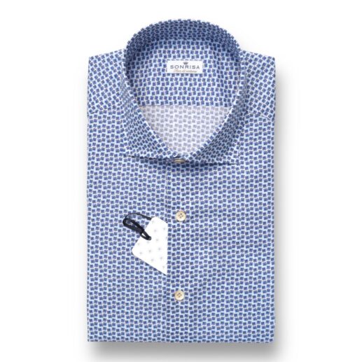 Camicia Sonrisa fiori azzurri