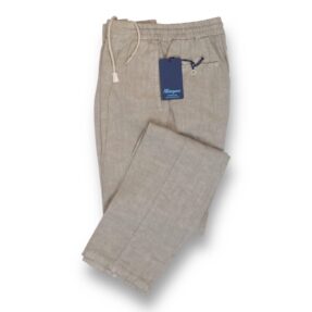 Rota linen elastic waistband trousers
