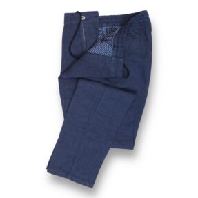 Rota linen elastic waistband trousers