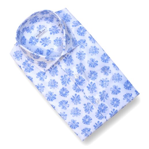 Camicia Sonrisa celeste a fiori