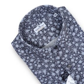 Camicia Sonrisa jersey fiori grigi